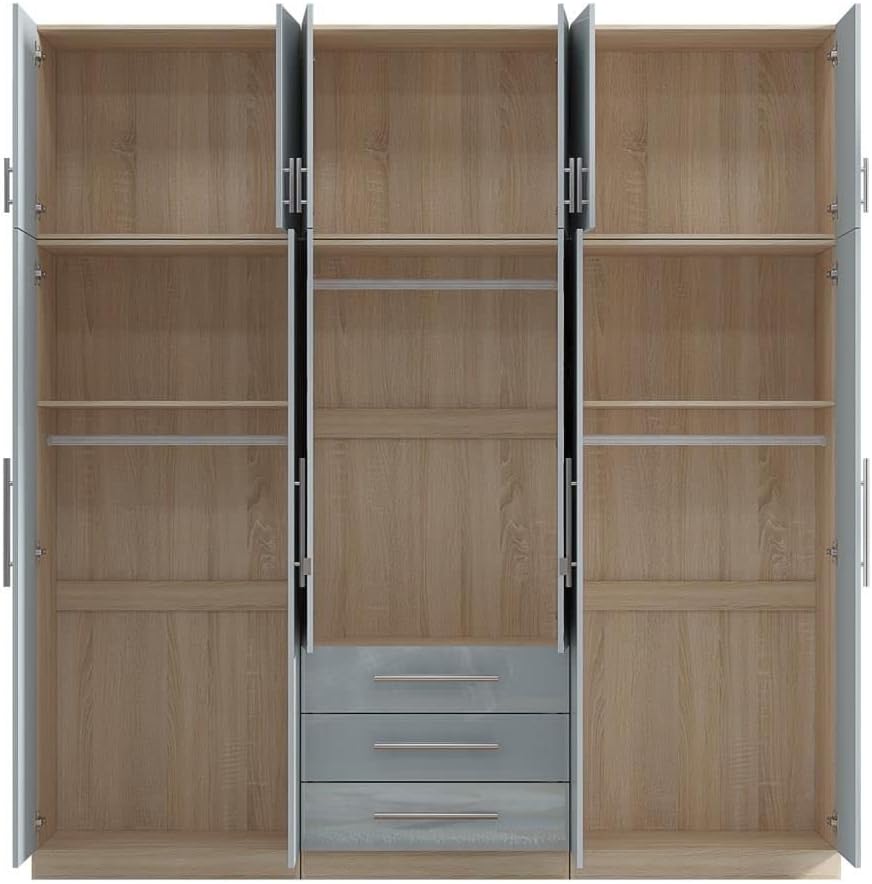 6 Door Topbox Mirrored Wardrobe