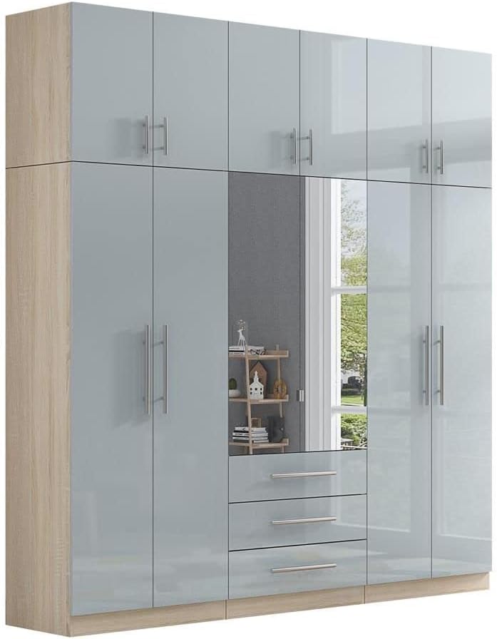 6 Door Topbox Mirrored Wardrobe