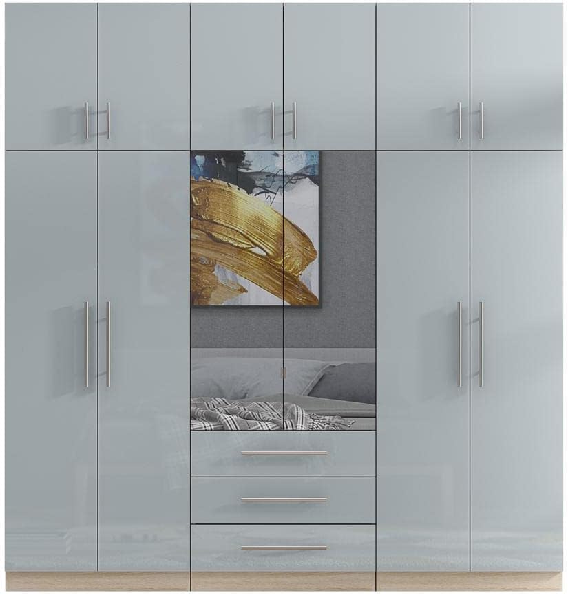 6 Door Topbox Mirrored Wardrobe