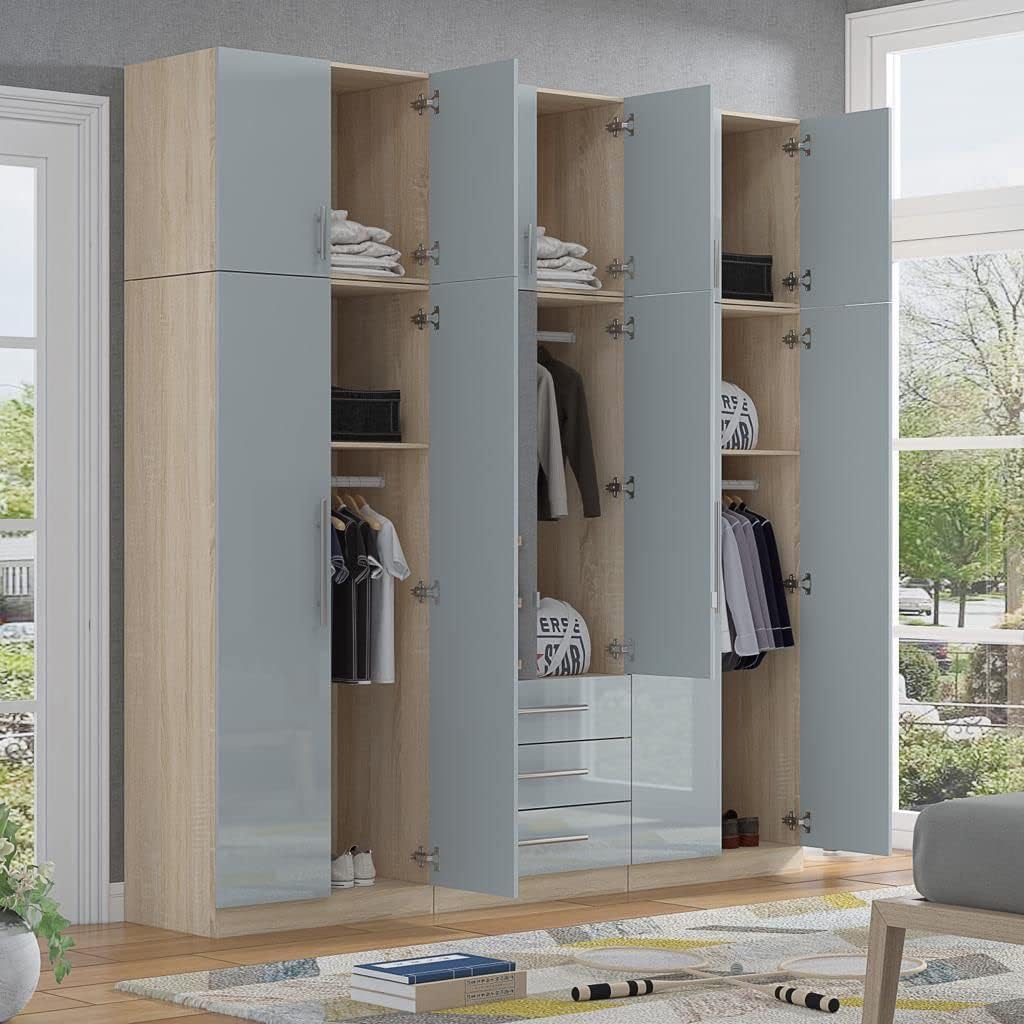 6 Door Topbox Mirrored Wardrobe