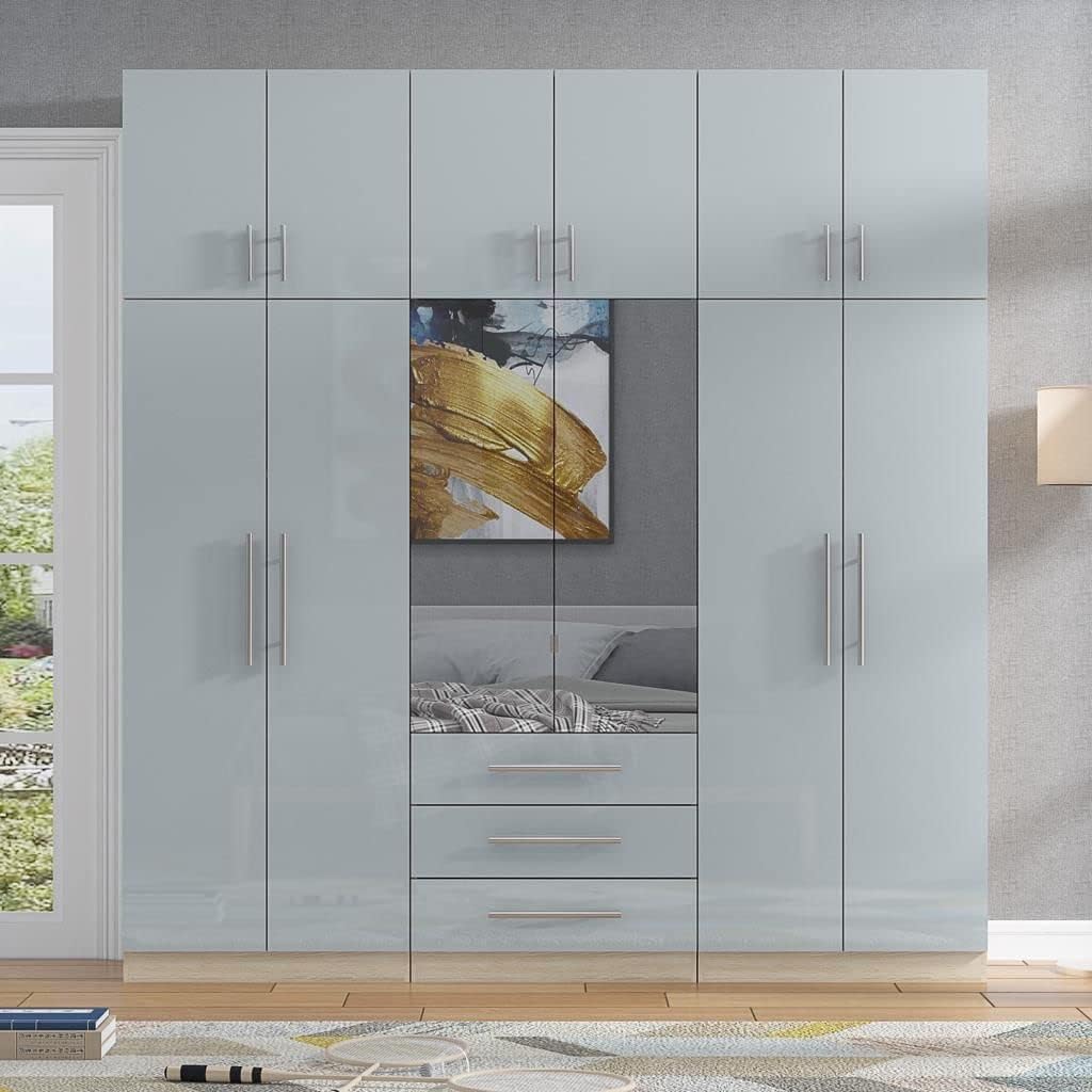 6 Door Topbox Mirrored Wardrobe