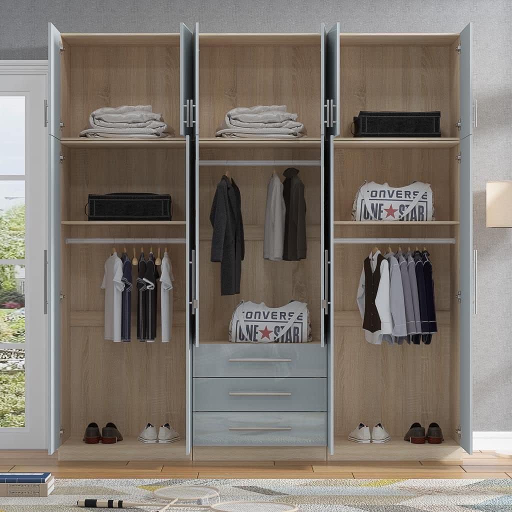 6 Door Topbox Mirrored Wardrobe