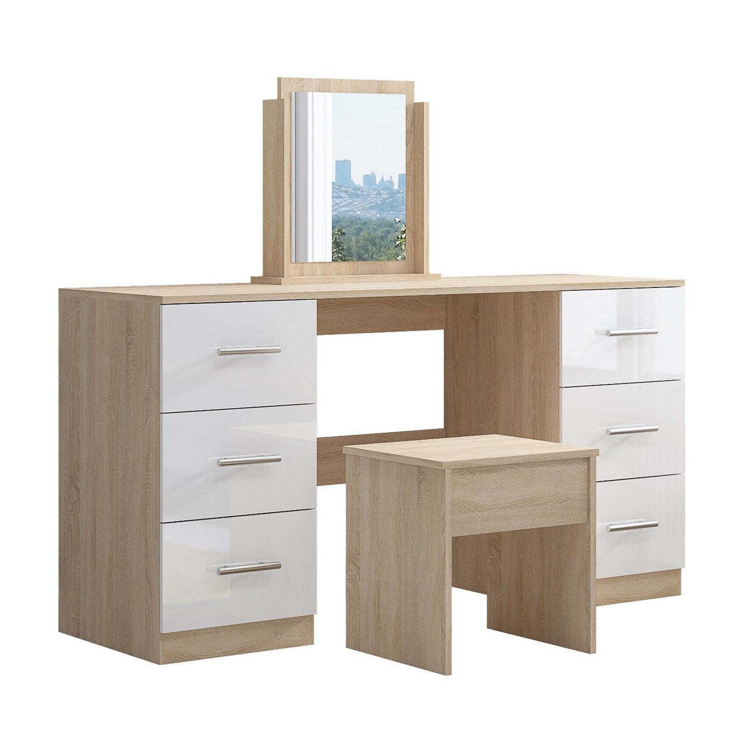 Double Sided Dressing Table High Gloss