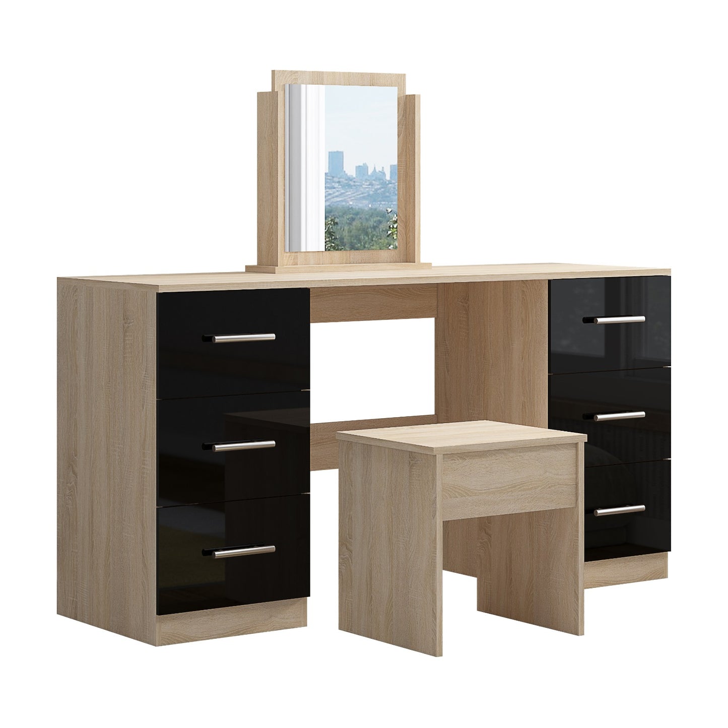 Double Sided Dressing Table High Gloss