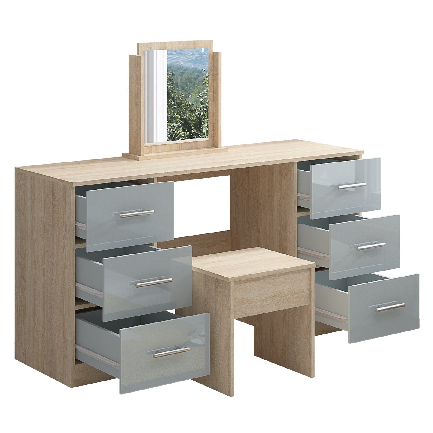 Double Sided Dressing Table High Gloss