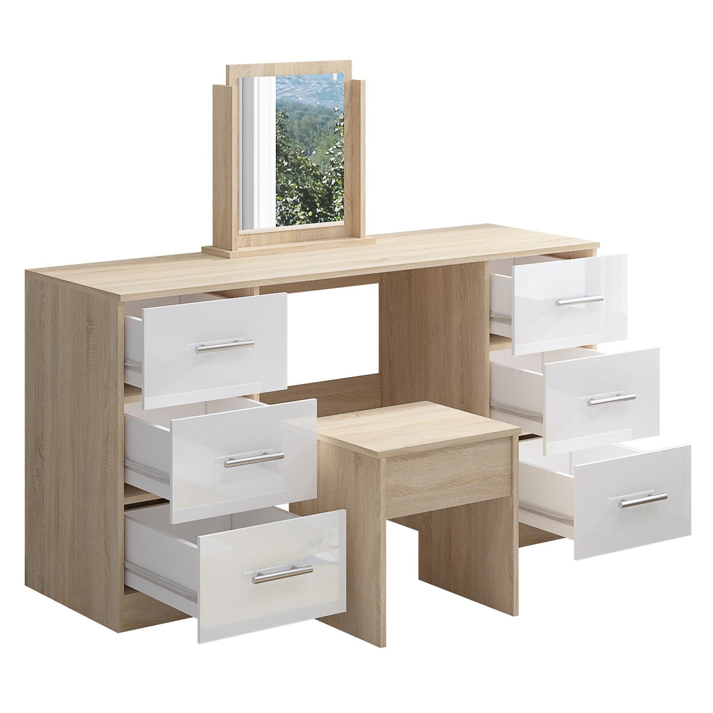 Double Sided Dressing Table High Gloss