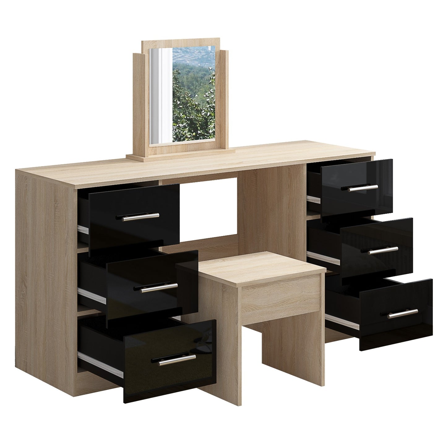 Double Sided Dressing Table High Gloss