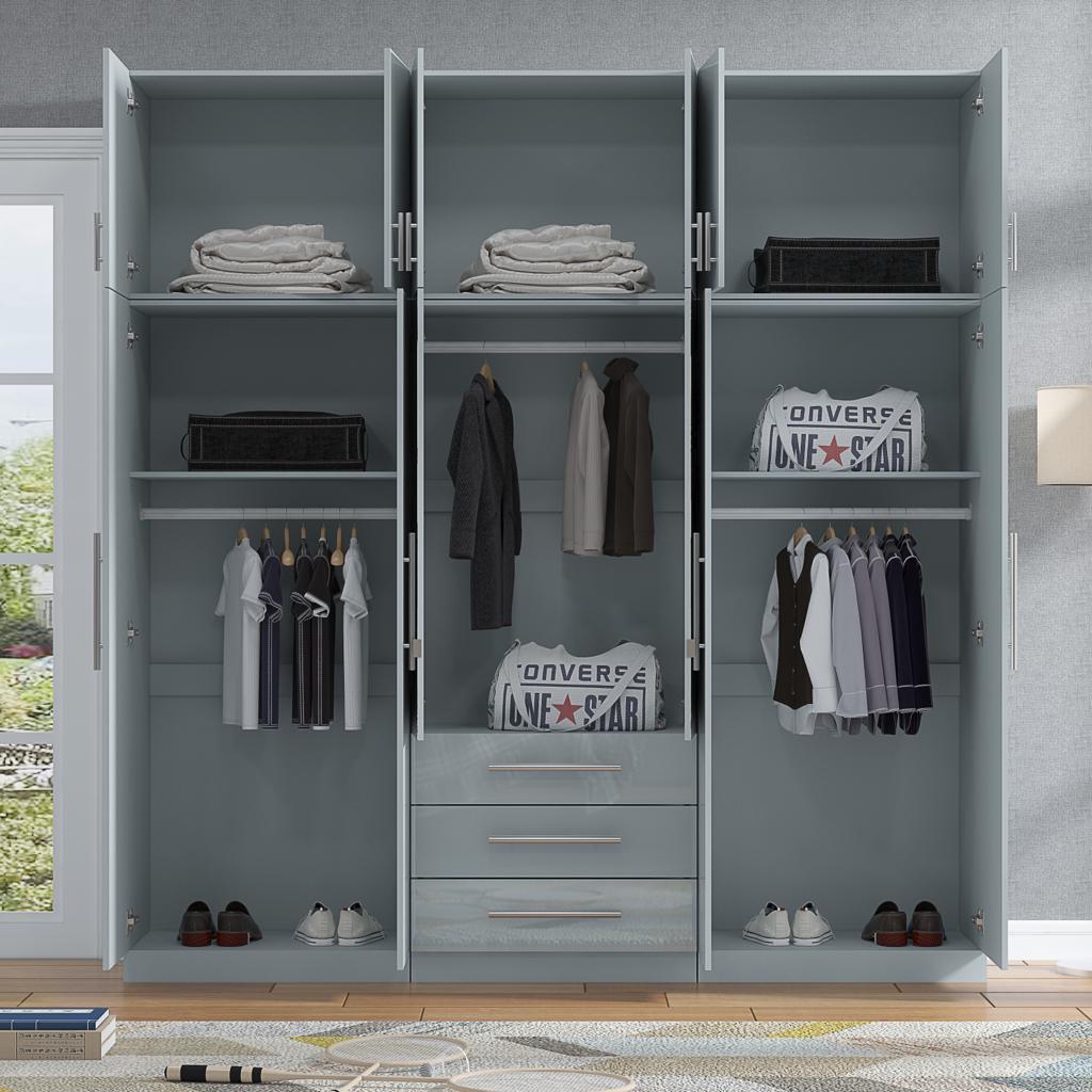 Full Grey 6 Door Top box Complete Bedroom Set